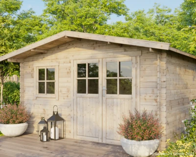 Gartenhaus Gerätehaus Holzhaus Blockhaus 4x3m 28mm ALL IN - Bild 1 von 4