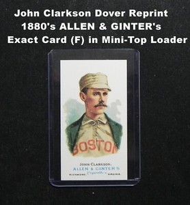 John Clarkson Dover Reprint 1880's ALLEN & GINTER'S _ Exact Card (F)