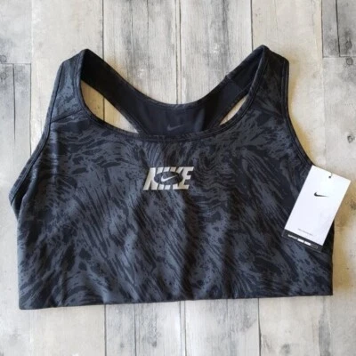 NWT - Nike Black and Gray Logo Unpadded Sports Bra - Size 2X - Image 1 of 3