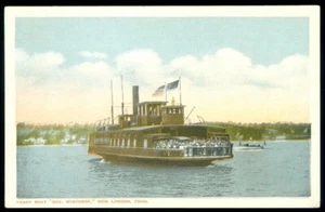 FERRY BOAT GOV. TARJETA POSTAL WINTHROP, NUEVA LONDRES, CT - Imagen 1 de 1