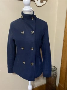 Sacha Pacha Navy Blue Fleece Jacket Button S - Picture 1 of 11