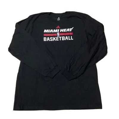 Camisa Adidas Miami Heat Auténtica Práctica Manga Larga EQUIPO EMITIDA 3XLT Negra Foto 1 de 4