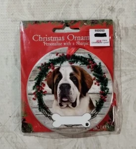 St. Bernard 3 1/2" Ceramic Christmas Ornament by E&S Pets 550-50 - Picture 1 of 2