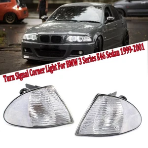 2x Turn Signal Corner Light Lamp For 1999-2001 BMW 3 Series E46 Sedan Clear - Picture 1 of 9