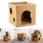Cat Scratching Cardboard House Scratcher Bed Hide Out Funny Kitty Condo
