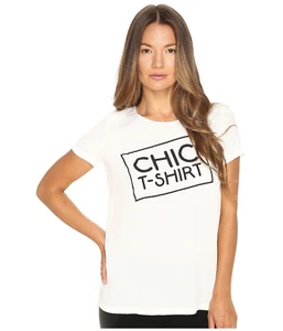 Boutique Moschino Off White Zip Up Chic Crepe T-shirt L125624 Women's Size 12 US - Picture 1 of 3