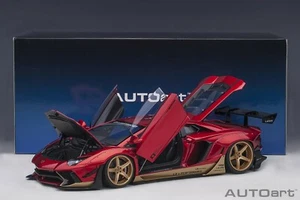 Autoart Lamborghini Aventador LB-Works Limited Ed Hyper Red /Gold accents 1/18 - Picture 1 of 12
