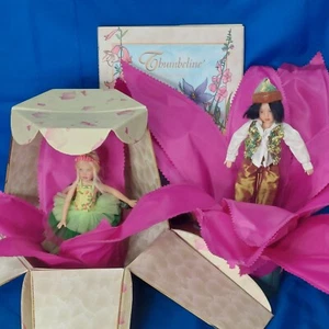 Helen Kish Thumbelina and Prince in tulips with Story Book 2006 UFDC 3 piece set - Picture 1 of 23