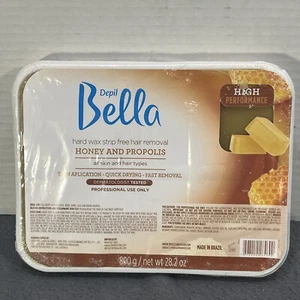 Depil Bella Professional Hard Wax Hair Removal Honey W/ Propolis 28.2 oz Brazil - Picture 1 of 3