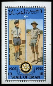 State Of Oman 1980 Boy Scouts, Rotary MNH Imperf M/S #M1156 - Bild 1 von 1