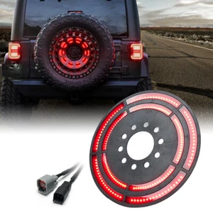 14" LED Spare Wheel Light RED Dual Ring Tire Brake Light for Jeep Wrangler JK - Picture 1 of 7