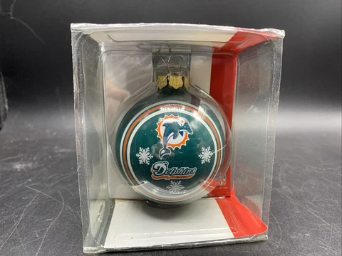 Miami Dolphins glass ball Christmas ornament Cover