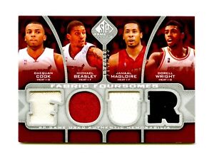 2009 Michael Beasley SP Game Used Quad Patch /199 RC GU Jersey Miami Heat UD UDA