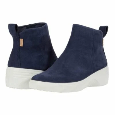 Zapatilla deportiva Ecco para mujer SOFT 7 City Boot con cuña azul marino botín al tobillo talla 40 41  Foto 1 de 4
