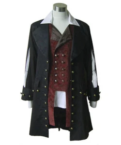 Piratas del Caribe Cosplay Barbossa Chaqueta Abrigo Conjunto Disfraz Halloween:3 - Imagen 1 de 4