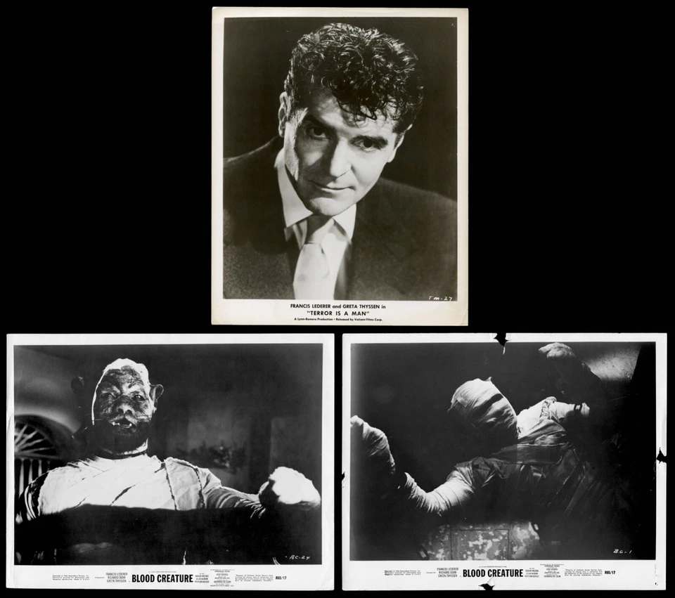 CRIATURA DE SANGUE Terror Is a Man FRANCIS LEDERER Lote de 3 FOTOS ORIGINAIS DE TERROR - Imagem 1 de 1