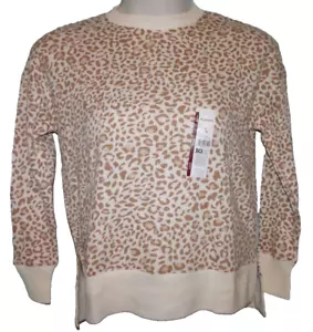 Felpa Time and Tru marrone stampa animalier girocollo LS relaxed taglia S nuova con etichetta (TK) - Foto 1 di 3