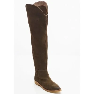 ¡Nuevo! Botas de gamuza por encima de la rodilla Free People Banks caqui talla 38,5 EU DD334 OTK Foto 1 de 4