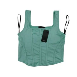 21 Saints Mint Green Corset Style Tank Top Structured Bustier Size L - Picture 1 of 7