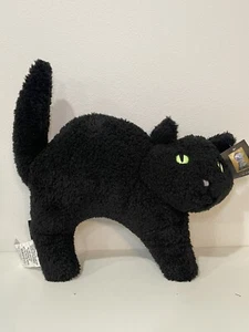Cynthia Rowley CAT Shaped Black Pillow Halloween GLOW IN THE DARK EYES Fast Ship - Picture 1 of 5