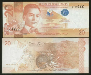 Philippines 20 Piso 2017 Pick 206 UNC #418222 - Picture 1 of 1