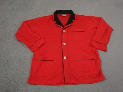 True Vintage Pierre Cardin Shirt Adult 48 Red Black Mens Pajama 60s 70s Sleep - Image 1 of 4