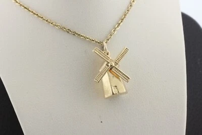 Vintage 14K Yellow Gold Movable Fan Windmill Charm Pendant  - Image 1 of 4
