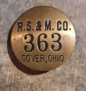 Vtg Dover Ohio Reeves Steel & Milling Co. Employee ID Pin Badge #363 R.S.&M. Co  - Picture 1 of 3