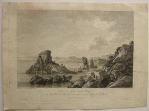 Isole dei Ciclopi Sicilia Trezza Zyklopeninseln Italia Orig Kupferstich 1780 - Picture 1 of 2