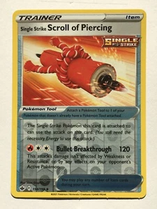 Single Strike Scroll of Piercing 154/198 Reverse Holo Chilling Reign Pokemon LP - Picture 1 of 8