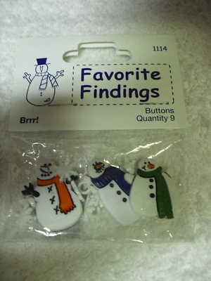 Knöpfe Schneemänner + Schneeflocken 9Stück von Favorite Findings Neu!!! - Bild 1 von 2