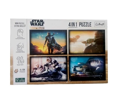 Star Wars The Mandalorian • 4 in 1 Jigsaw Puzzles • 4 x 104 Pieces  New & Sealed - image 1 of 2