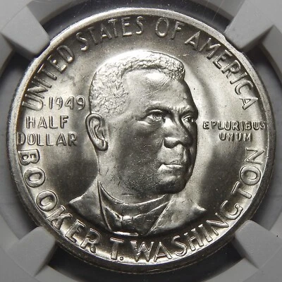 1949-S NGC MS67 BOOKER T. WASHINGTON HALF DOLLAR SILVER COMMEMORATIVE - Image 1 of 4