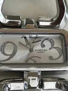 Vintage Rumors Women's Silver Tone Wristwatch Stainless Steel  7-7.5” - Picture 1 of 6