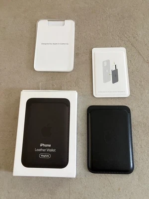 Apple - Porte‑cartes - Magsafe - Noir/black cuir Leather - Photo 1/3