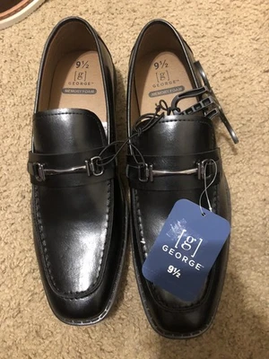 Mocasines George Jackey para hombre talla 9,5 negros nuevos con etiqueta espuma viscoelástica Foto 1 de 4
