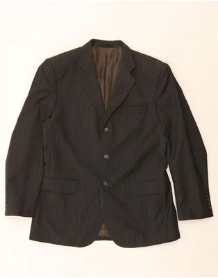 PIERRE CARDIN Mens 3 Button Blazer Jacket IT 50 Large Black Pinstripe AL01 - Image 1 of 4