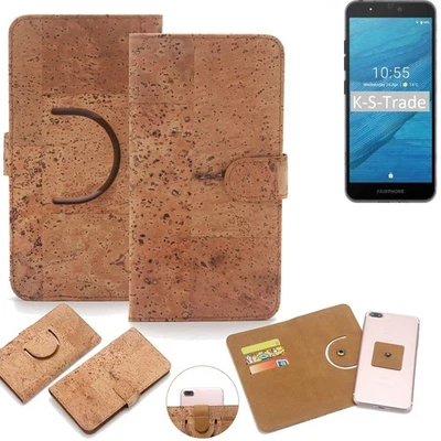 Wallet Case for Fairphone Fairphone 3 Cork Protective Sleeve Wallet Case Cover Bag - Image 1 of 4
