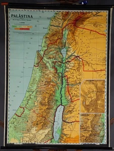 Cuadro mural enrollable mapa vintage Palestina - Imagen 1 de 1