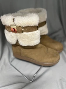 G by Guess Addalyn Faux Fur Cuff Ankle Boots Women's Size 6 Brown Cozy EUC - Imagen 1 de 7