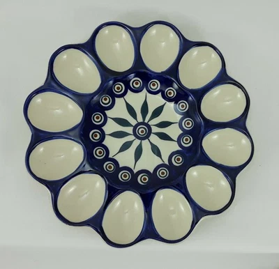 B-Ware Bunzlauer Keramik EiertellerEierplatte Servierteller für 12 Eier(T140-54 - Bild 1 von 4