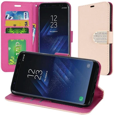 GSA Dimond Belt Wallet Case For Samsung Galaxy S8 Plus - Rose Gold - Image 1 of 2
