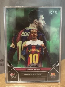 Topps Now FC Barcelona Lamine Yamal Messi 2025 - The Legacy Green /99 - Bild 1 von 2