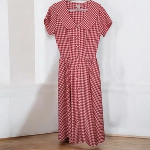 Vestido Ellen Ashley Vintage Talla 14 Rojo Cuadros Guinga Clásico Pinup Mcm LEER TALLA - Imagen 1 de 10