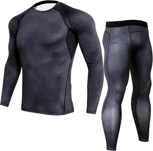 Set Corsa Sportiva per Uomo Camicia a Compressione + Pantaloni, Tuta Sportiva Asciugatura Rapida - Foto 1 di 41