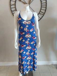 Joe Boxer ärmelloses Maxikleid blau auffälliges Blumendruck Damen Übergröße 1X - Bild 1 von 7