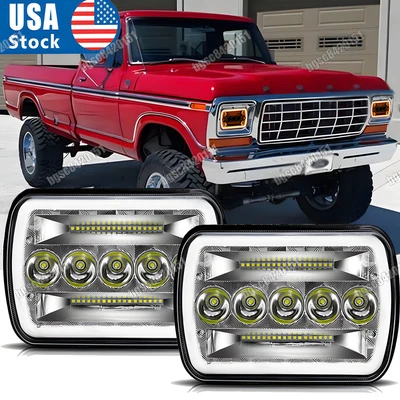 Par de faróis de LED 7x6" Hi/Lo feixe selado ajuste 1978-1986 Ford F-150 F-250 F-350 - Imagem 1 de 4