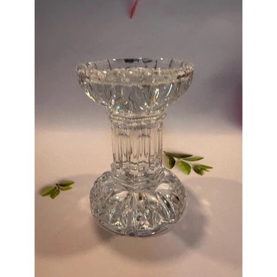 Vintage Waterford Bethany Pillar Candleholder Crystal Stamped Large Heavy - Image 1 of 4