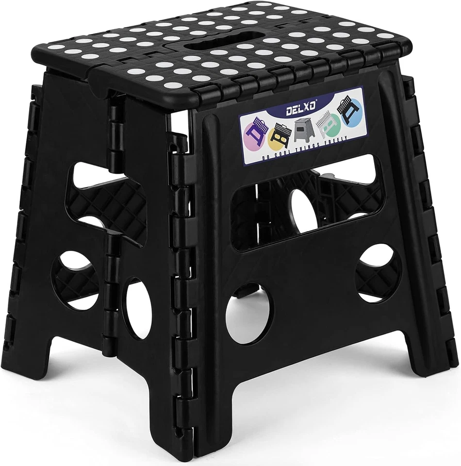 Delxo Folding Step Stool 13 Inch Non-Slip Foldable Stools up to 300 LBS Step S