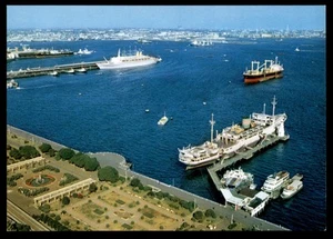 AK Yokohama Hafenansicht, Yokohama, Japan POSTED - Bild 1 von 2